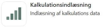 Kalkulationsindlæsning appen i Xena
