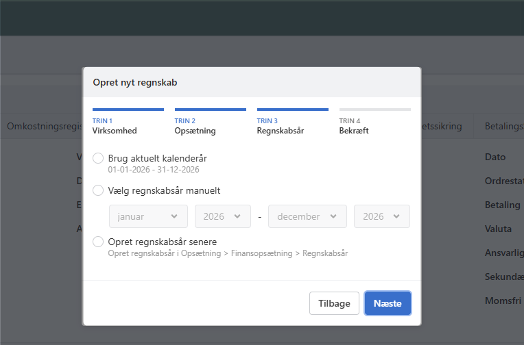 Opret virksomhed inkl. regnskabsperiode i Xena